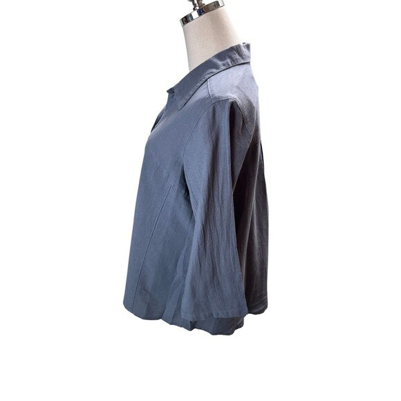 CMC Top Women's Size Medium Gray Color Me Cotton Button Up 100% Cotton - Picture 2 of 6